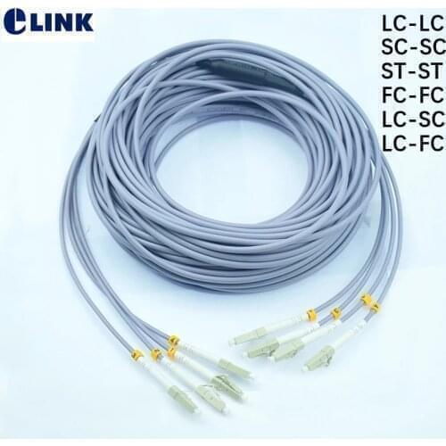 40mtr 4 core Armored fiber patchcords SC LC FC ST UPC APC Multimode 4 fibers Armored optical fibre jumper cable ELINK ftth 40M