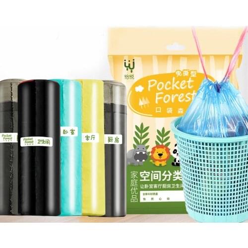 5 Rolls Cartoon Animal Disposable Thicken Trash Holder Rubbish Pouch Garbage Bag For Home Waste Trash Bags