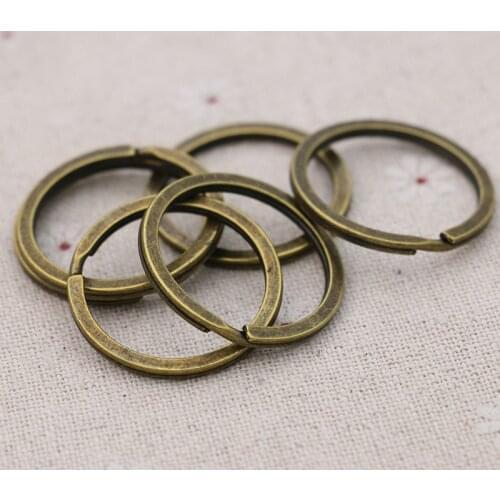 6PCS Antique Bronze Plated Car Key Chain Rings Keyring for Jewelry Making Bag DIY Handmade Accessories 27mm