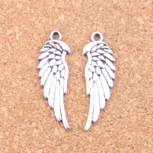 14pcs Charms double sided angel wings 33x12mm Antique Pendants,Vintage Tibetan Silver Jewelry,DIY for bracelet necklace