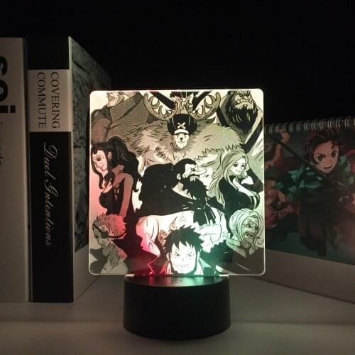 Anime Elder Pirates Figure Two Tone LED Lamp for Bedroom Decor Birthday Gift Manga Figure Colorful Two Tone Acrylic Table Light