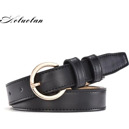 Aoluolan New Hot Sale Women PU Leather Belts Leisure Waist Strap Belt Female Belt Ladies Belts For Jeans 4 Colors