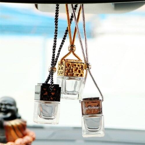 Car Hanging Air Freshener Diffuser Empty Perfume Bottle Fragrance Clear Glass Essential Oil Bottle Perfume Bottles(only Empty)