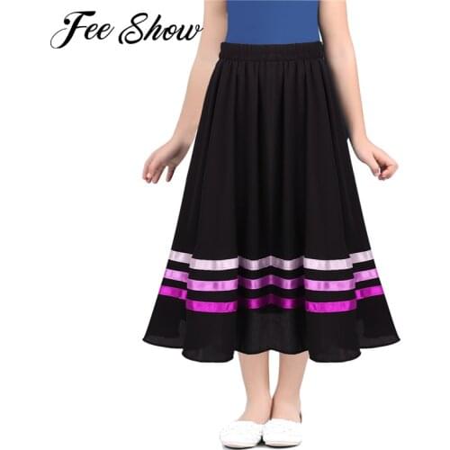 Ballet character skirt Teen Girls High Waist Long Maxi Full Circle Skirt for Performance Celebration of Spirit Praise Dance Wear