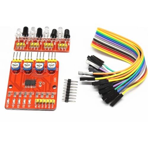 Four-way infrared tracing / 4 channel tracking module / transmission line modules / obstacle avoidance / car / robot sensors Spe