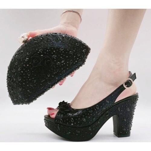 Doershow beautiful Italian Matching Shoes And Bag Set African Style Ladies Shoes And Bag To Match For Wedding Dress! SKV1-6