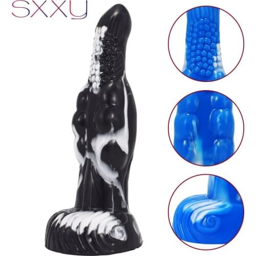 SXXY Fantasy Dildo Sillicone Fetish Sex Toys Bright Bird Anal Butt Plug Mythical Beast Fake Penis Fat Belly G Spot Stimulator