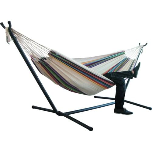 Two-person Hammock Camping Thicken Swinging Chair Outdoor Hanging Bed Canvas Rocking Chair Not with Hammock Stand 200*150cm
