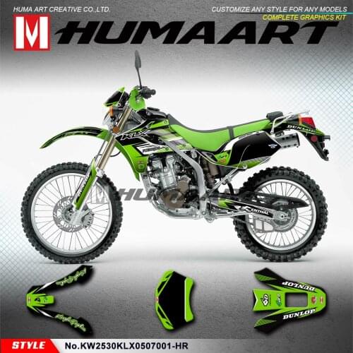 HUMAART MX Decals Off-Road Stickers Dirt Bike Graphics Kit for KLX 250 300 S KLX250S KLX300S 2005 2006 2007