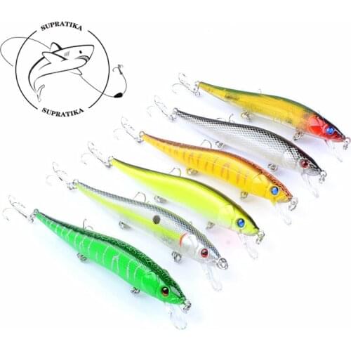 6Pcs/lot 115mm 13.7g Isca Artificial Wobblers Sinking Minnow Fishing Bait Lure With 3 Treble Hooks For Sea Fishing Tackle Pesca