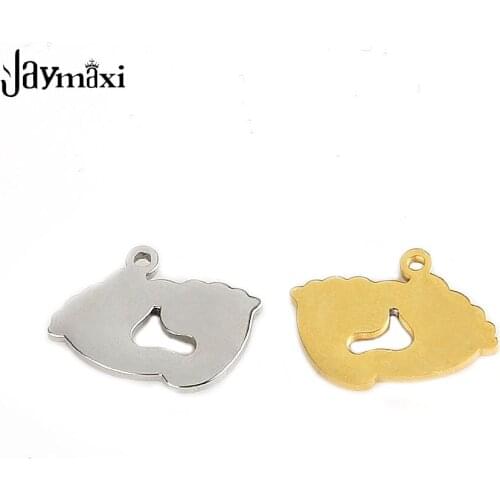 Jaymaxi Baby Feet Charm DIY Handmade Mirror Polish Stainless Steel for Bracelet Necklace Jewelry Making 13*19mm 20Piece/lot
