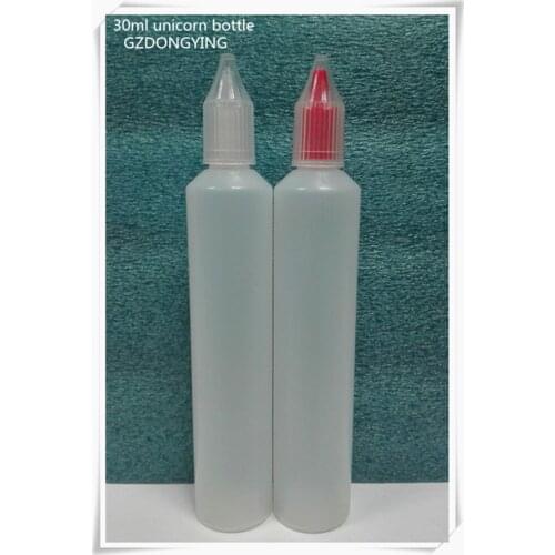 Ballpen shape bottle PE60ml unicorn bottle withe childproof cap long thin dropper 10ml 15ml 30ml 50ml 60ml 1000pcs/lot