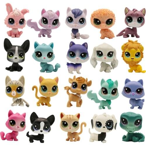 Buy 5 Pcs Get 2 Gifts 4-5 CM Loose Old Cat Pet Shop Toys Puppy Figure Mini Toy Figures Classic Little Pet Toys