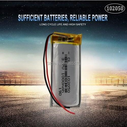 1000mAh 3.7V 102050 Lithium Polymer Li-Po li ion Rechargeable Battery For MP5 GPS DVD tablet Bluetooth camera Lipo cell