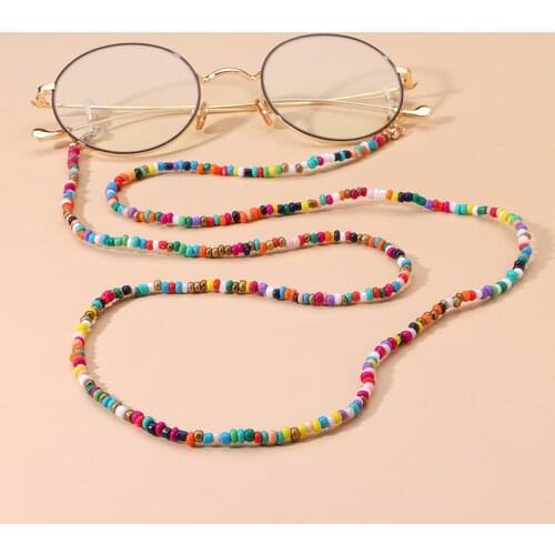 Bohemian Mask Strap Colorful Beads Eyeglasses Chain Mask Holder Neck Handmade Reading Glasses Eyewear Hanging Party Jewelry