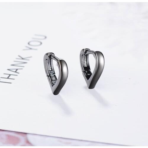 LIVVY Minimalist Silver Color Love Heart-Shaped Earring For Woman Personality Design Fashion Trend Jewelry Couple Gift