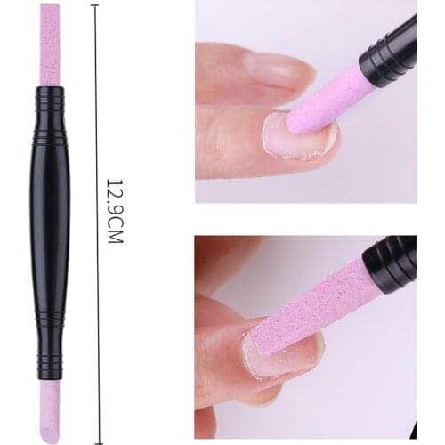 Reusable Double-End Nail Quartz Peeling Polishing Stick Grinding Rods Cuticle Hangnails Remove Exfoliator Nail Care Tool