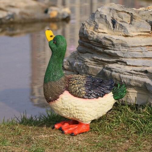 Pastoral Simulation Animal Standing Duck Resin accessories Courtyard Pond Ornaments Decoration Outdoor Garden Sculpture Crafts