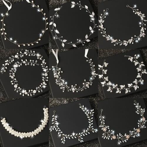 Women Headbands Hair Jewelry Wedding Hair Accessories For Women Rhinestone Pearl Headband Bride Tiara Hairbands Accessories