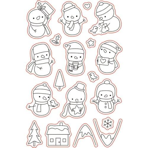 11x16 Cute snowman Transparent Clear Silicone Stamp Seal for DIY scrapbooking photo album Decorative clear stamp