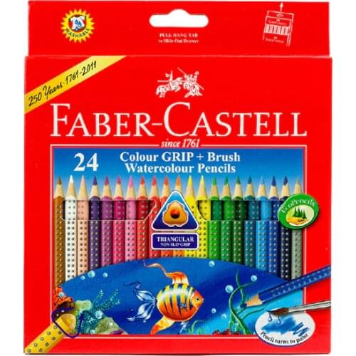 Scribble scribble pen FABER CASTELL 24 color lattice water-soluble colored pencil lead triangle color carton 116243