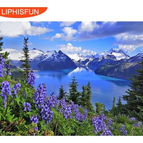 Snow Mountain Diy Diamond Painting Cross-stitch Kit Full Diamond Embroidery Scenery Square 5D Diamond Needlework