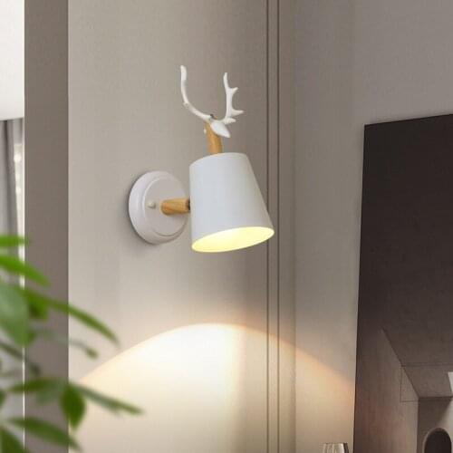 Nordic style modern minimalist creative lamp color bedroom bedside lamp living room study balcony LED wall lamp