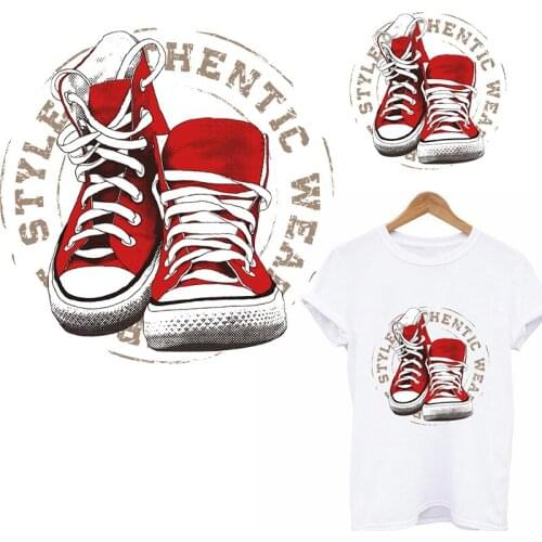 Shoes Iron on Patches for Clothing thermocollants Women T-Shirt Hippie Heat Transfer Stickers Letter Patch Appliques on Clothes