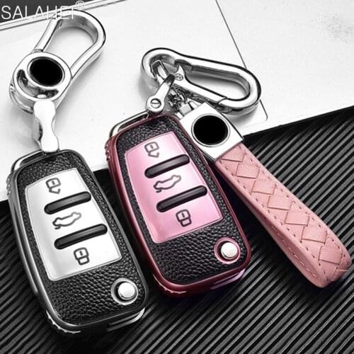 TPU Car Key Cover Case For Audi A1 A3 A4 8P 8L 8V S3 RS3 Q3 Q7 C5 C6 S3 TT Car Key Protection Cover Accessories