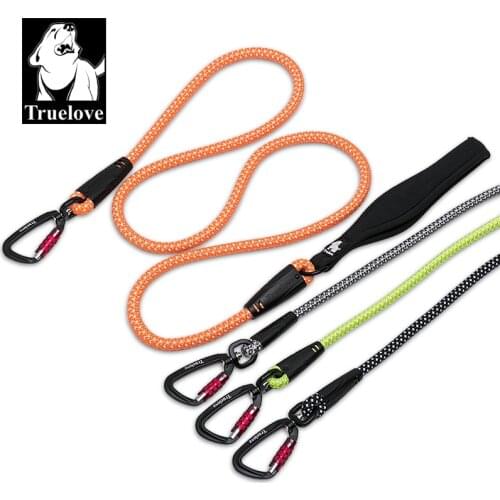 TrueLove Dog Pet Leash Nylon with Reflective Aluminum -Alloy Hook Stainless Steel D-ring Neoprene Handle walking hiking TLL2571