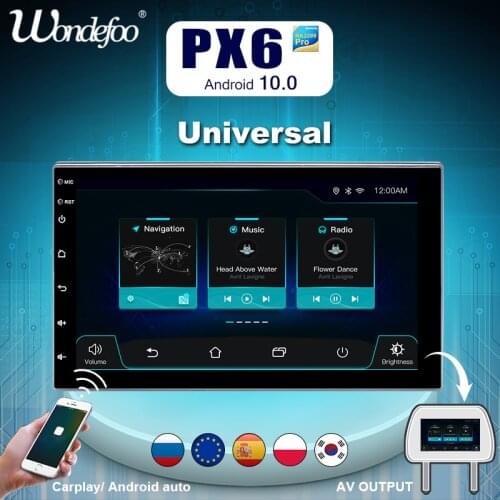 Universal 2 din Car radio android 10 screen PX6 For Nissan X-Trail Qashqai Versa HYUNDAI Santa Fe Accent Kia Lancer CR-V Passat