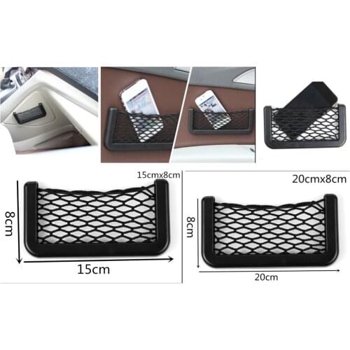 Universal black car seat side net storage pocket for
