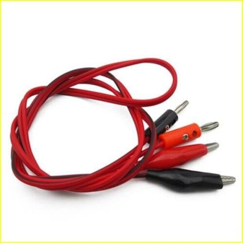 Banana plug turn crocodile clip line test line/power test line 2 plug 2 clamp total length 1 meter