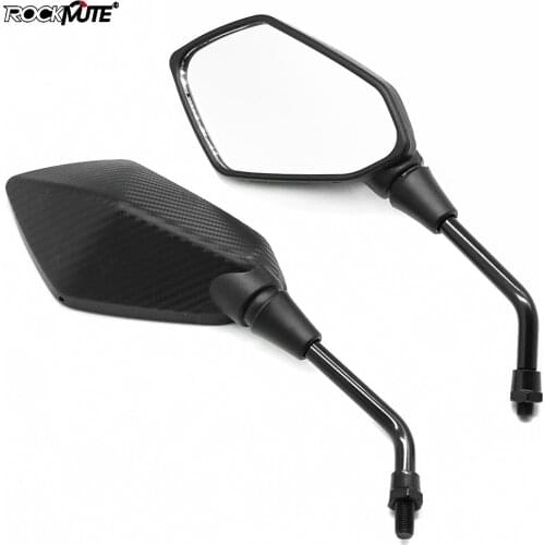 Motorcycle Mirror Scooter E-Bike Rearview Mirrors Electrombile Back Side Convex Mirror 10mm Carbon Fiber