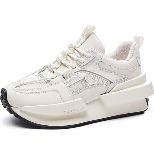 Women Sneakers Shoes Casual Platform Shoes Fashion Breathable Thick Sole 2021 Chunky Sneakers Woman Dad Flats Platform Shoes