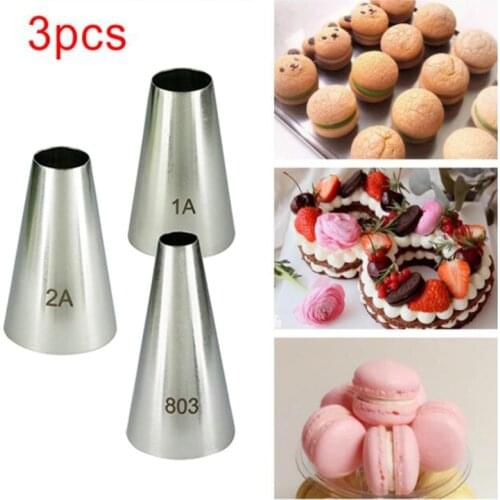 3PCS Round Icing Piping Nozzles DIY Cream Writting Cake Decorating Tips Macaron Cookies Pastry Nozzles For Decorating Cakes
