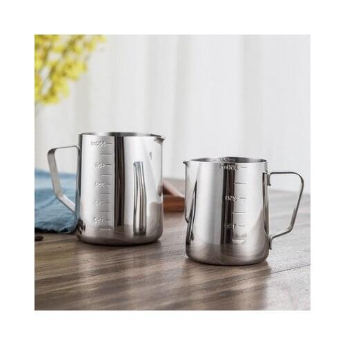 300/600/1000ml Thick stainless steel latte cup with graduated measuring cup with latte cylinder and foam pot fancy coffee
