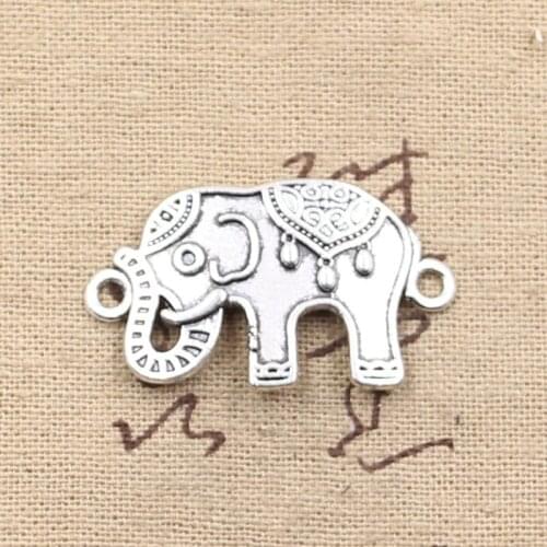 6pcs Charms Elephant Connector 36x21mm Antique Making Pendant fit,Vintage Tibetan Silver color,DIY Handmade Jewelry