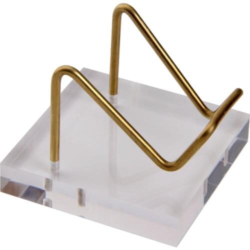 Acrylic Crystal Display Stand Mini Desktop Easel Stands Metal Arm Display With Acrylic Base Almacenamiento Y Organizacion