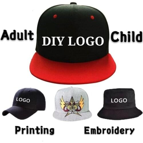 DIY Logo Baseball Cap Custom-made Bucket Hat Child&Adult Printing Embroidery Famous Brand Sport Men Women Snapback Wholesale