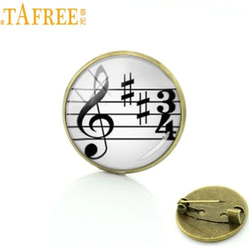 TAFREE Retro ethnic style music note sheet brooches wear pins Interesting musicians high note brooch gift wedding jewelry T743