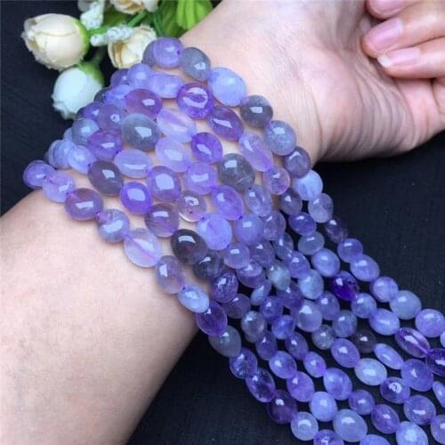 8.5mm Natural Stone Beaded Lavender Purple Jade Irregular Shaped Beads For DIY Bracelet Necklace Romantic Jewelry