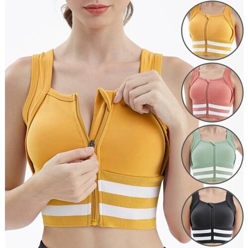 New Vest Bra Front Zipper High Strength Bunching Sports Underwear Women Fitness Beauty Back Yoga Bras Women Brasieres Para Mujer