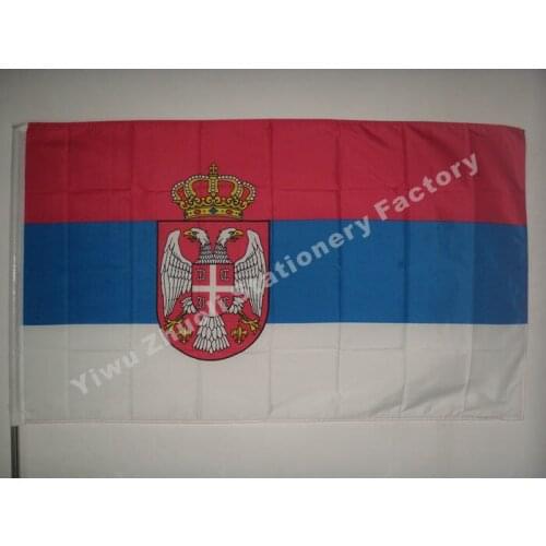 Serbia Flag 150X90cm (3x5FT) 115g 100D Polyester Double Stitched High Quality Free Shipping