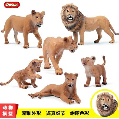Simulation African Wild Lion Family Animal Models Realistic Lioness Cubs Action Figure Cognition Educational Toys Children Gifts