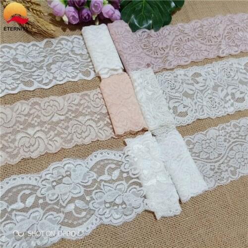 8-9.5cm S1244 multi-colored, white for sewing womens stretch lace pajama underwear with small flower edge and wavy shape