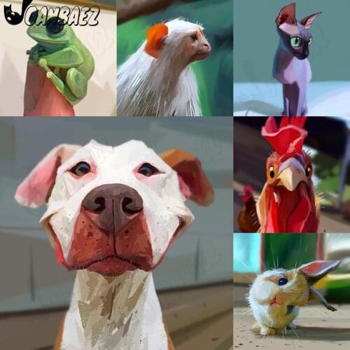 Cartoon Animal Diamond Painting Rabbit Cross Stitch Embroidery Chicken 5Ddiy Mosaic Kit Inlaid Craft Gift Design Home Decoration