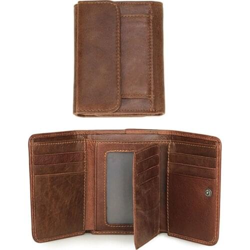 Mens Wallet RFID Antimagnetic Anti Theft Short Wallet Clip Card Holder Man Purse Genuine Leather Wallets for Men