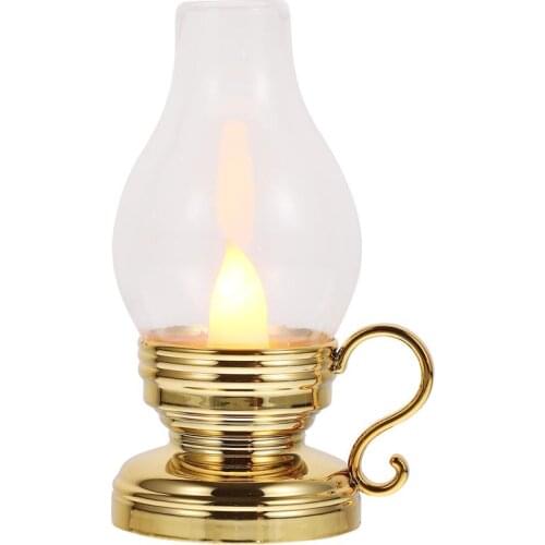 Desktop Decorative Light Electronic Candle Lamp Vintage LED Lamp Ornament Christmas Scene Decorates Props Cups Candles Lights