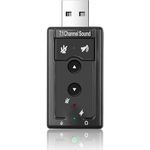 Kebidu NEW 7.1 CH Channel USB Audio Sound Card USB 2.0 Mic Speaker Audio Headset With Microphone 3.5mm Jack Converter for pc